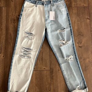 Vervet High Rise Colorblock Mom Jean